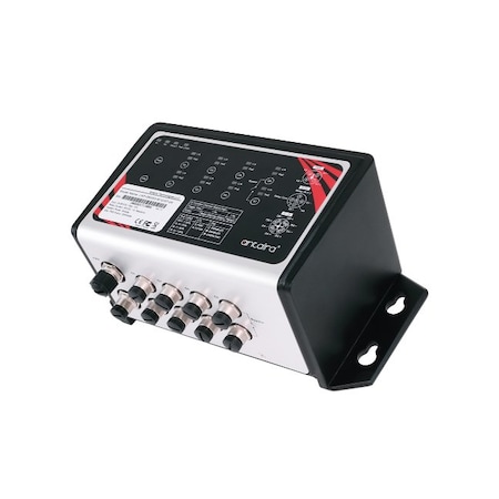 Antaira 8-Port Industrial M12 IP67 Waterproof Gigabit PoE+ Ethernet Switch LNP-0800G-M12-67-24